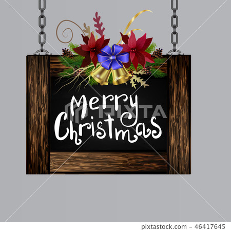Vector wooden christmas board Vector wooden christmas board 46417645