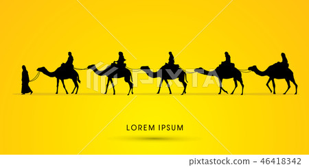 Cameleer with camels graphic vector Cameleer with camels graphic vector 46418342