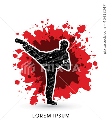 Kung Fu pose graphic vector 46418347