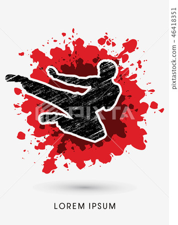 Kung Fu pose graphic vector Kung Fu pose graphic vector 46418351
