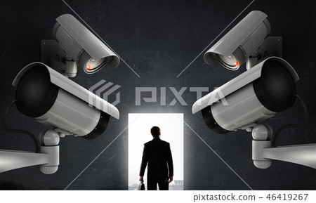 Camera keep an eye on man Camera keep an eye on man 46419267