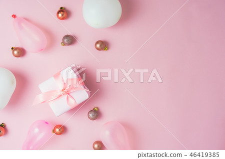 top view of birthday decorations & Happy new year 46419385