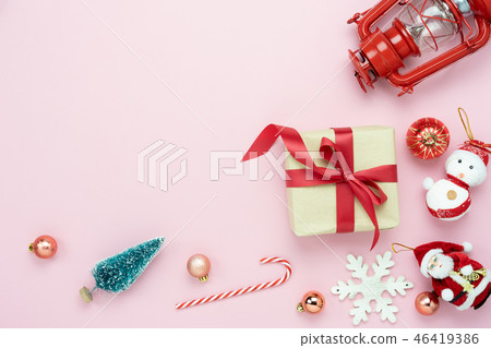 top view of Merry Christmas & Happy new year. 46419386