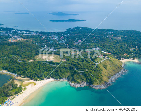 Aerial view of Nai Harn beach Phuket Aerial view of Nai Harn beach Phuket 46420203