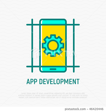 App development thin line icon - Stock Illustration [46420446] - PIXTA