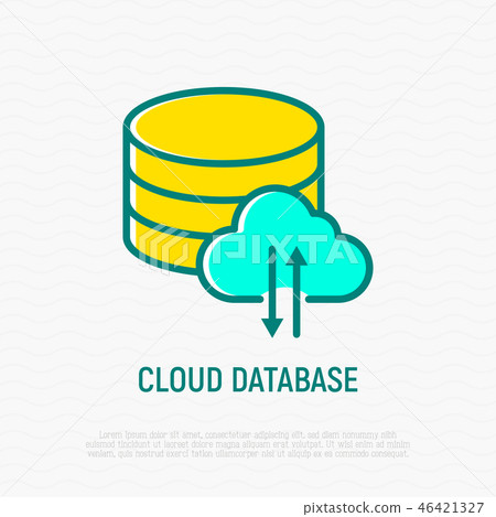 Cloud database thin line icon - Stock Illustration [46421327] - PIXTA