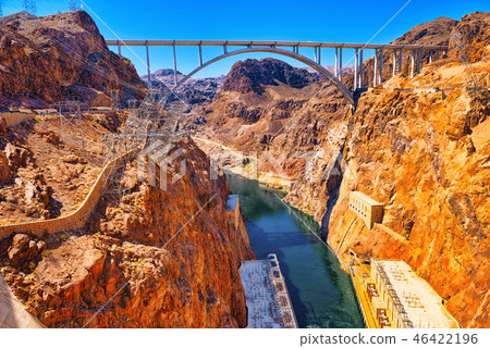 Famous and amazing Hoover Dam at Lake Mead 46422196
