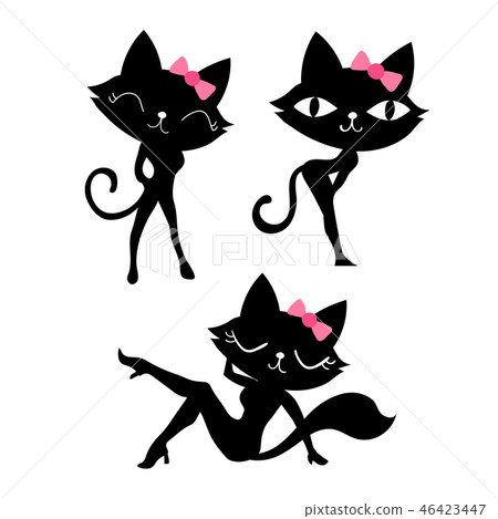 black cat vector design 46423447