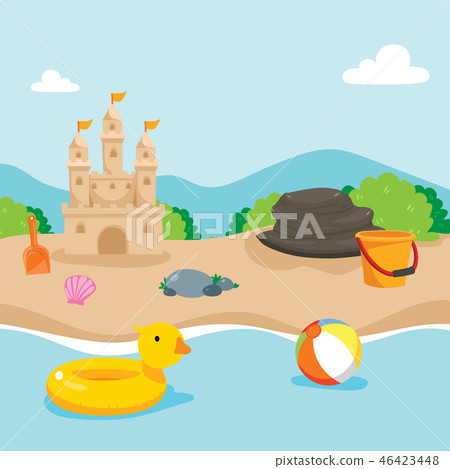beach background vector design beach background vector design 46423448