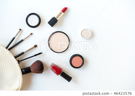 Makeup cosmetics tools background and beauty  46423576