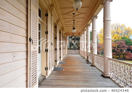 Balcony of the former Iwasaki House Garden Western-style building 46424346