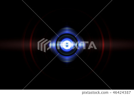 Abstract light blue circle with red sound waves  46424387