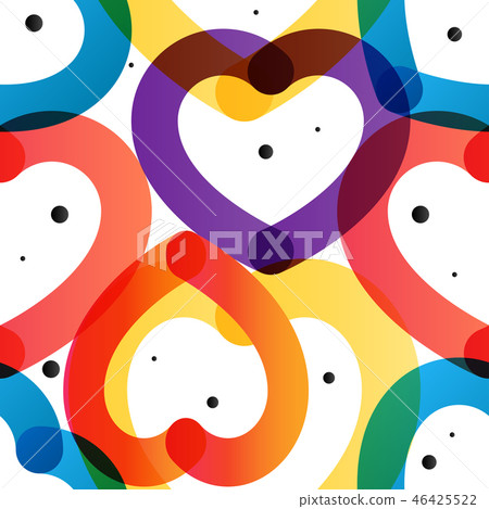 Love heart vector colorful trendy seamless pattern Love heart vector colorful trendy seamless pattern 46425522