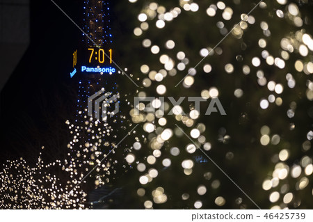 Sapporo TV Tower and White Illumination 46425739