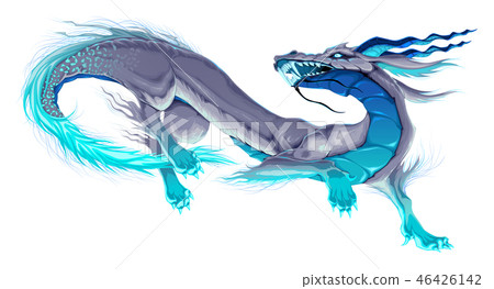 Isolated dragon in a dancing pose 46426142