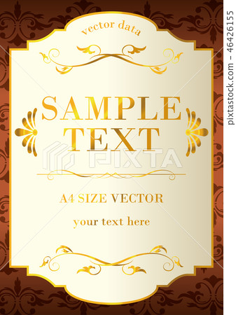 Baroque decorative lined ornament tea | frame | background | A4 size ratio Baroque frame 46426155