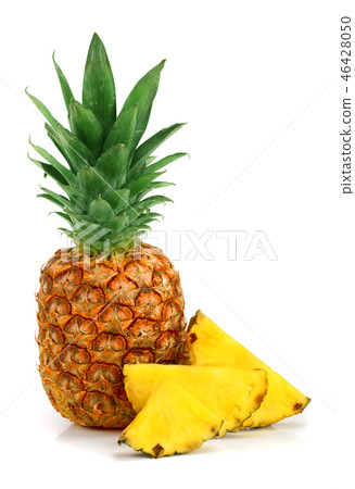 pineapple with slices isolated on white background pineapple with slices isolated on white background 46428050