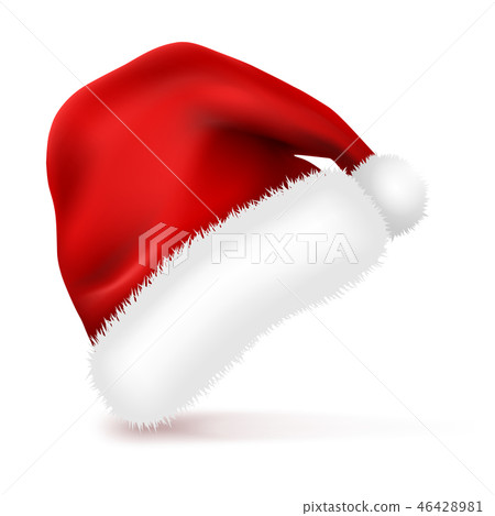 Santa Claus Hat with Fur Isolated 46428981