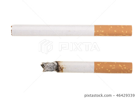 cigarette isolated on white background. Top view 46429339