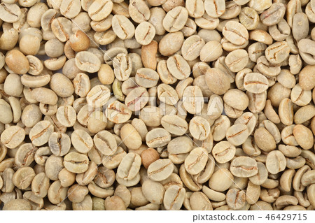 green coffee beans background close up. Top view green coffee beans background close up. Top view 46429715