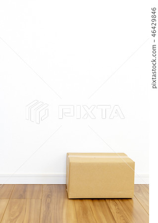New house room and cardboard box New house room and cardboard box 46429846