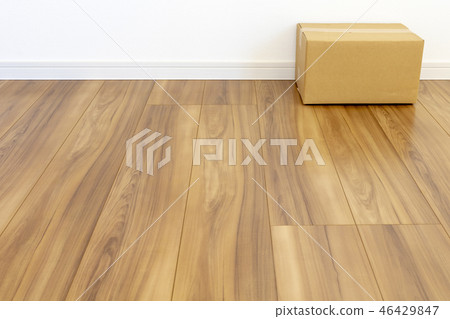 New house room and cardboard box New house room and cardboard box 46429847