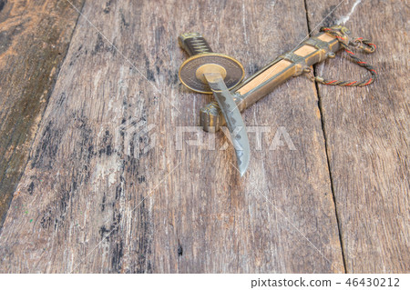 sword steel blade samurai and scabbard easel  46430212