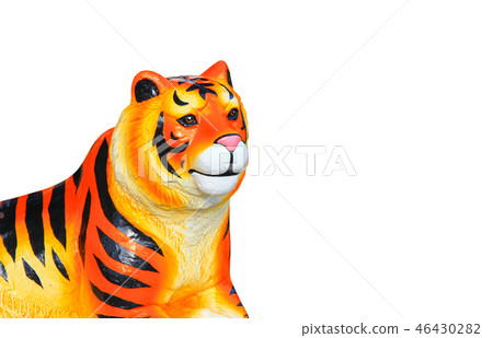tiger statue beautiful isolated on white tiger statue beautiful isolated on white 46430282