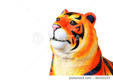 tiger statue beautiful isolated on white tiger statue beautiful isolated on white 46430283