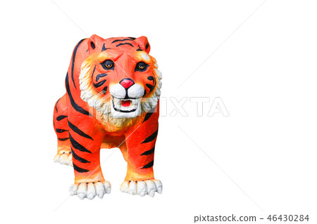 tiger statue beautiful isolated on white tiger statue beautiful isolated on white 46430284