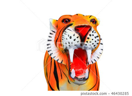 tiger statue beautiful isolated on white tiger statue beautiful isolated on white 46430285