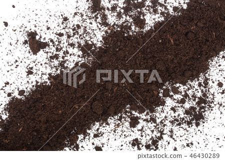 Pile heap of soil isolated on white background 46430289