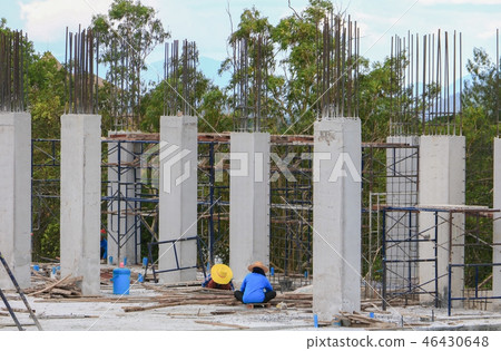 construction laborer team working building 46430648