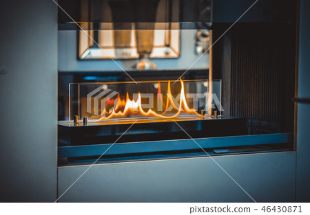 Modern bio fireplot fireplace on ethanol gas. 46430871