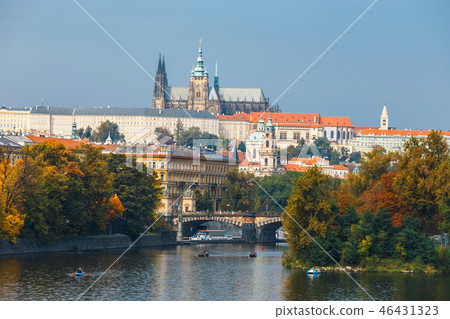 Embankment of the Vltava river in Prague Embankment of the Vltava river in Prague 46431323