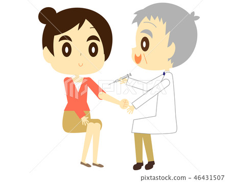 Woman receiving injection for vaccination Woman receiving injection for vaccination 46431507