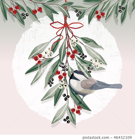 floral, vector, christmas 46432109