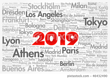 2019 travel cities word cloud collage 2019 travel cities word cloud collage 46432490