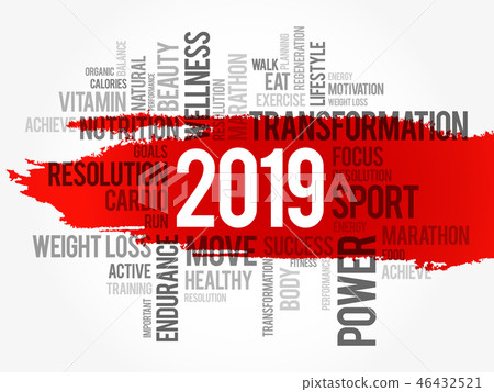 2019 health and sport goals word cloud 46432521