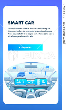 Smart Car Phone Application. Banner Illustration. 46433876
