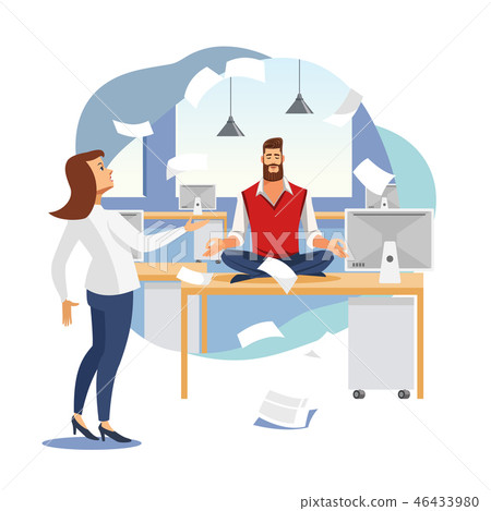 Stress Relief in Office Work Flat Vector Concept 46433980