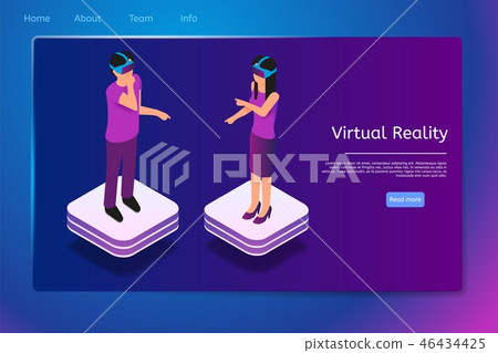 Isometric People Use Virtual Reality Glasses in 3d - Stock Illustration ...