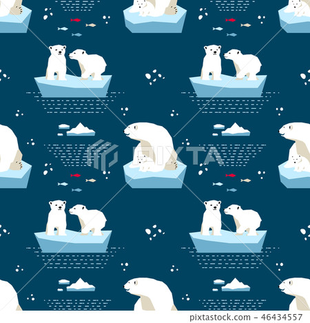 Polar teddy-bear seamless pattern  46434557