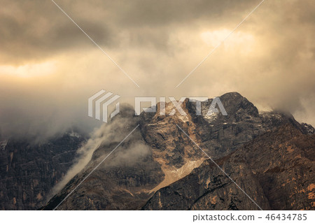 Punta Sorapis peaks at misurina lake 46434785