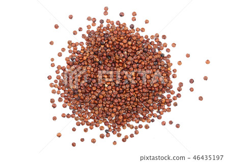 red quinoa seeds isolated on white background. Top view red quinoa seeds isolated on white background. Top view 46435197