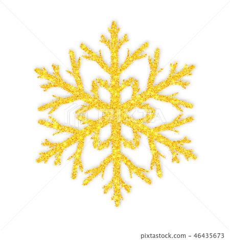 Gold shiny glitter snowflake isolated on white Gold shiny glitter snowflake isolated on white 46435673