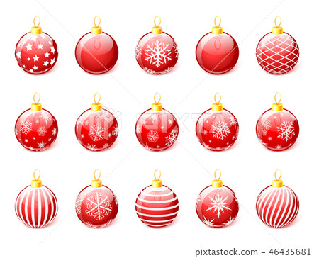 Set of Christmas balls isolated on white Set of Christmas balls isolated on white 46435681