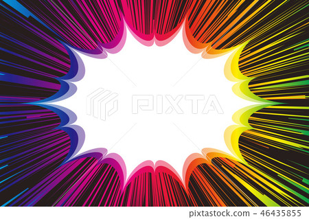 Background material, cartoon, speech, speech, concentration line, explosion, loud, copy space, title, sense of speed, frame, 46435855