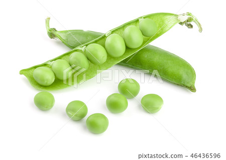 Fresh green pea pod isolated on white background Fresh green pea pod isolated on white background 46436596