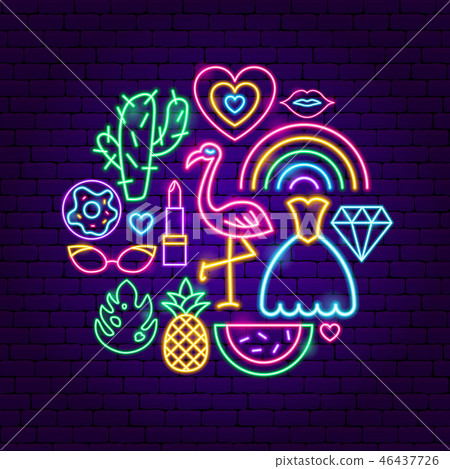 Trendy Girl Neon Concept Trendy Girl Neon Concept 46437726